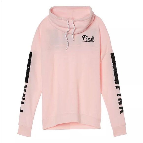 Victorias Secret Pink Bling Cowl Neck Pink Sweater - Picture 3 of 5